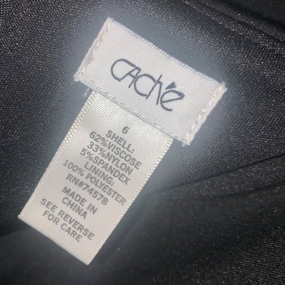 Cache Womens Black Open Back Lace Up Sleeveless Dress Size 6 - Picture 7 of 7